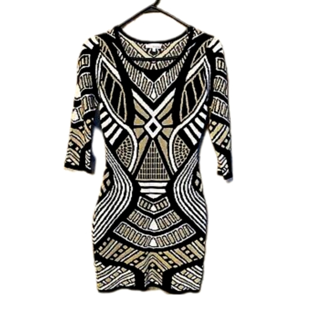 Forever 21 Black Gold Sweater Dress - Picture 2 of 6